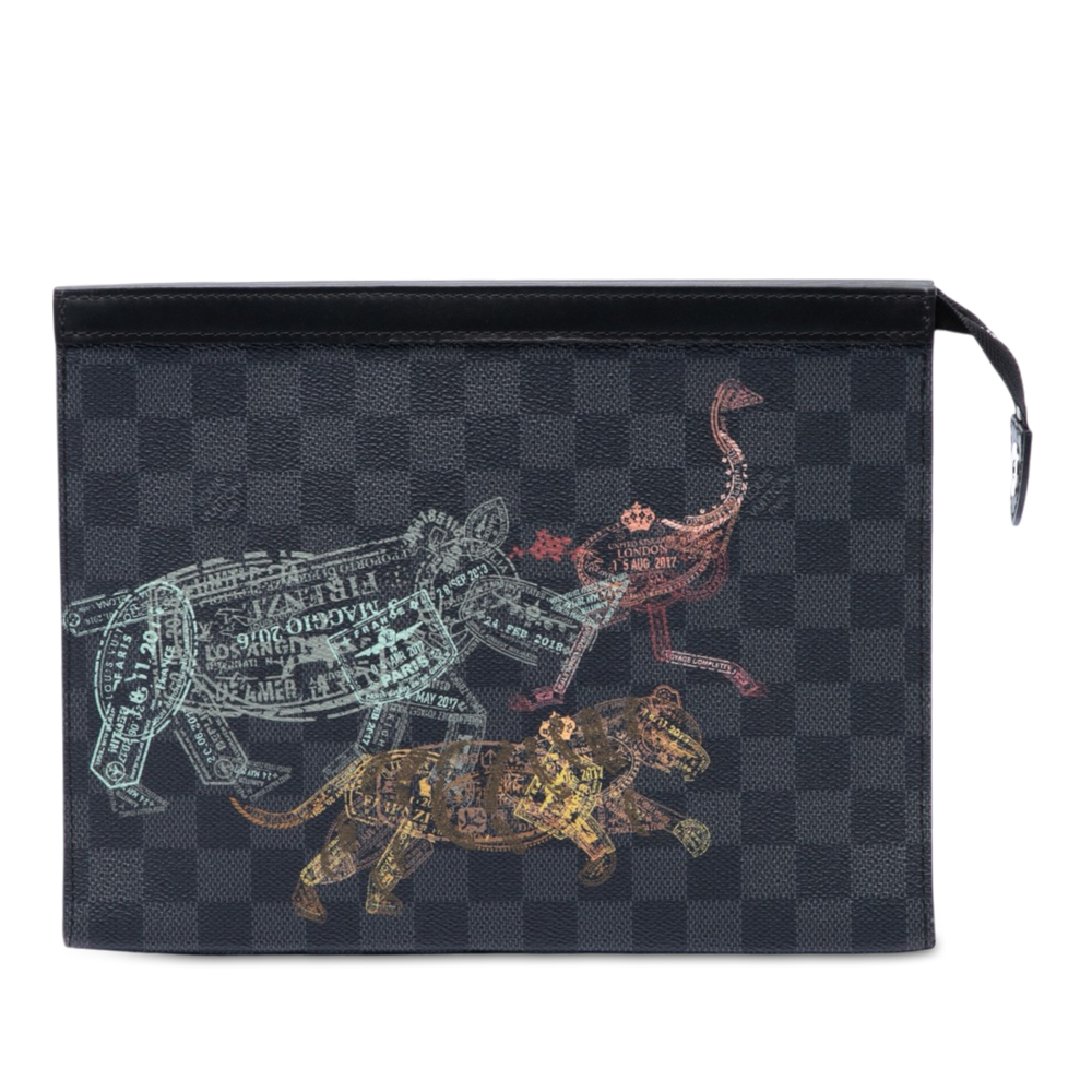 Pre-Loved Louis Vuitton Damier Graphite Wild Animals Pochette Voyage MM